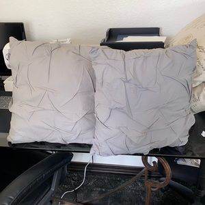 Grey throw pillows